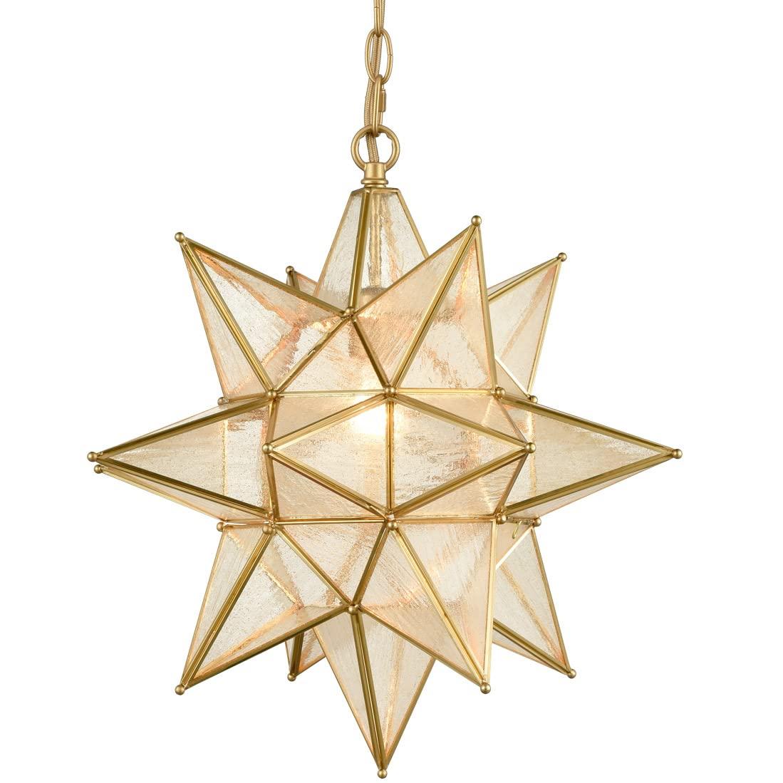 Casablanca Modern Boho Moravian Star Pendant Light 20 Inch Large Black Hanging Light