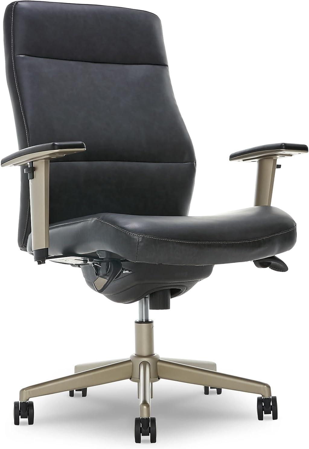LZB Modern Baylor Executive Office Chair Black - La-Z-Boy: Ergonomic, Adjustable Arms, Cushioned