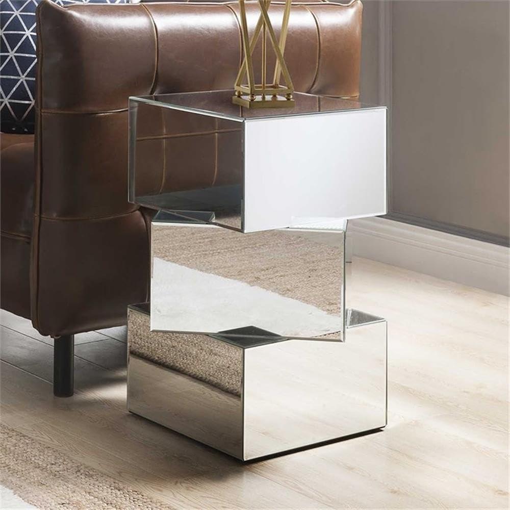 Aradia Glass Top Abstract End Table