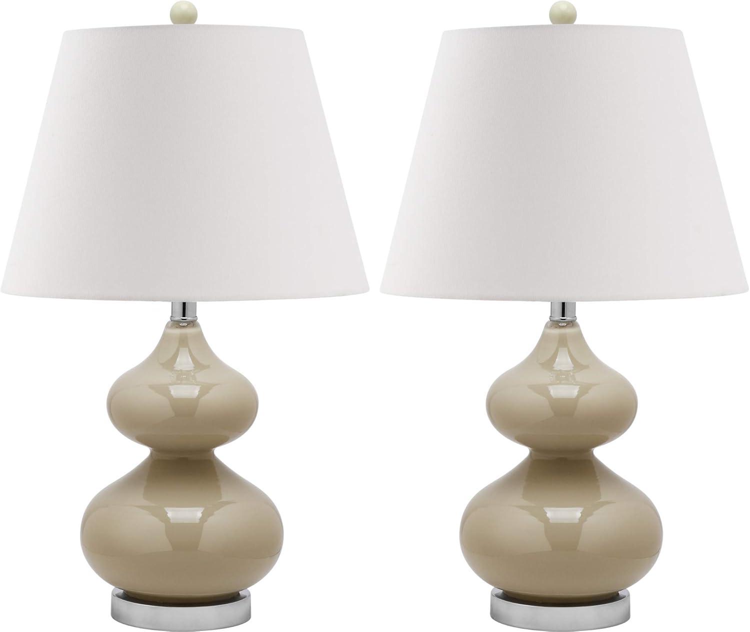 Eva Double Gourd Table Lamp (Set of 2) - 24 Inch Height - LIT4086 - Taupe - Safavieh