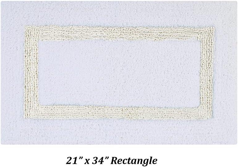 21"x34" Hotel Collection Bath Rug White/Ivory - Better Trends: Cotton Tufted, Machine Washable
