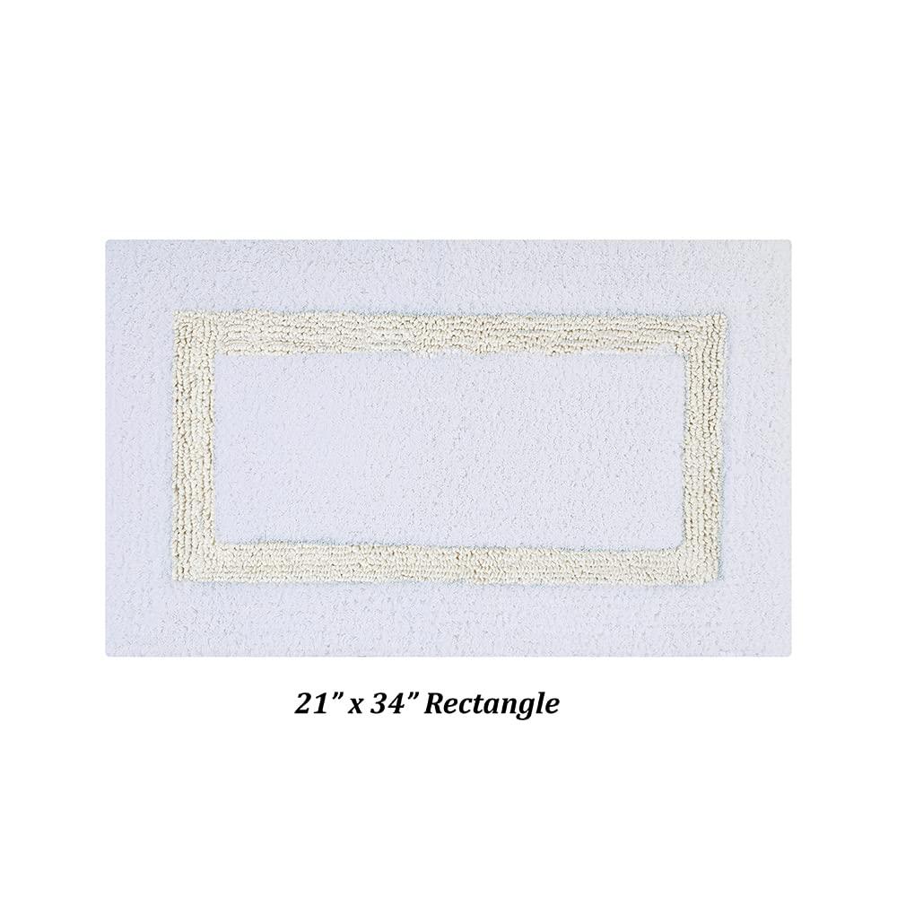 21"x34" Hotel Collection Bath Rug White/Ivory - Better Trends: Cotton Tufted, Machine Washable