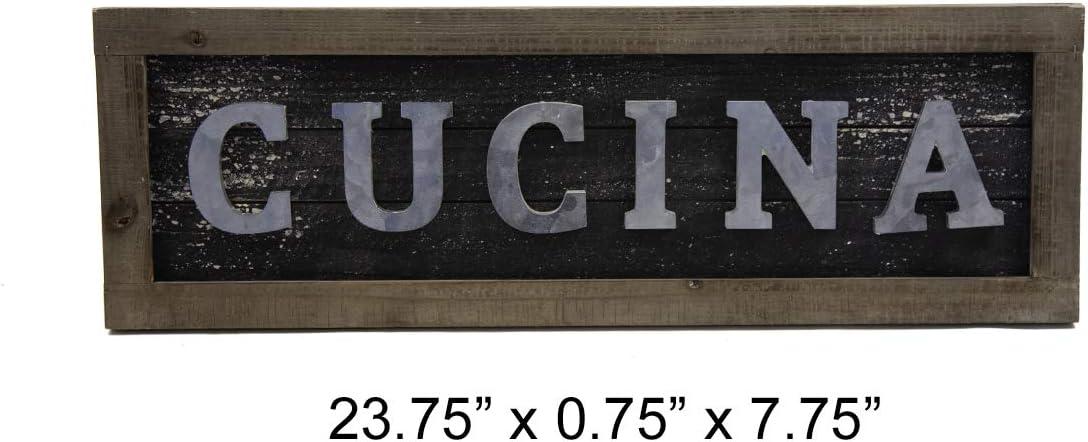 Designstyles Vintage Kitchen Decor Plaques - Cucina Italian Decorative Wooden Wall and Door Signs - Classic Housewarming and Hostess Gifts - Stylish Urban Chic Design