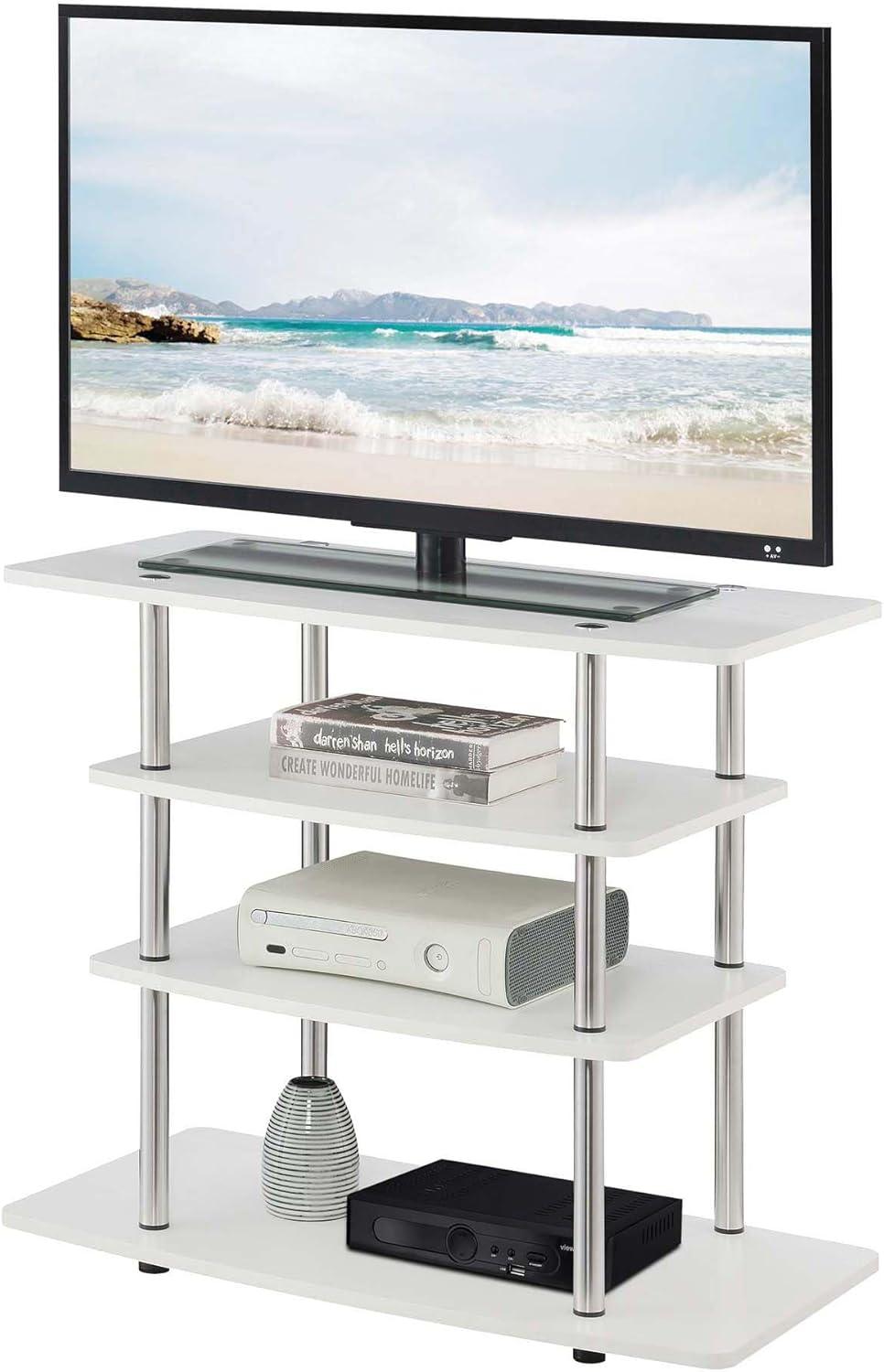 Convenience Concepts Designs2Go No Tools Highboy TV Stand, White