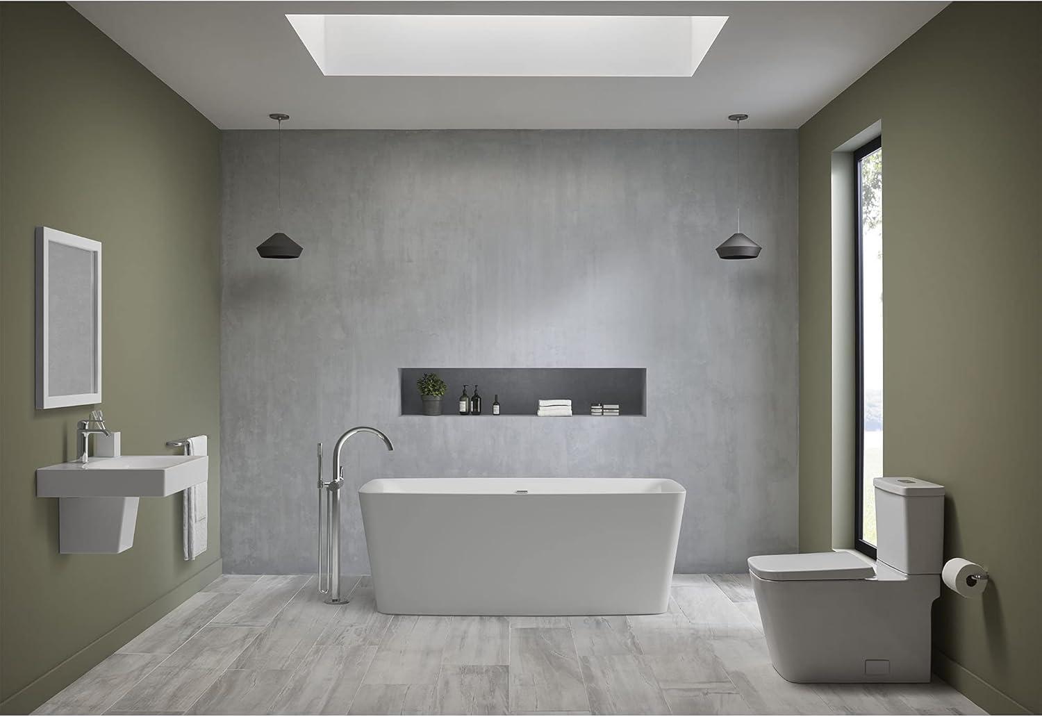 GROHE 39655000 Eurocube® Alpine White Rectangular Wall Mount Bathroom Sink with Overflow