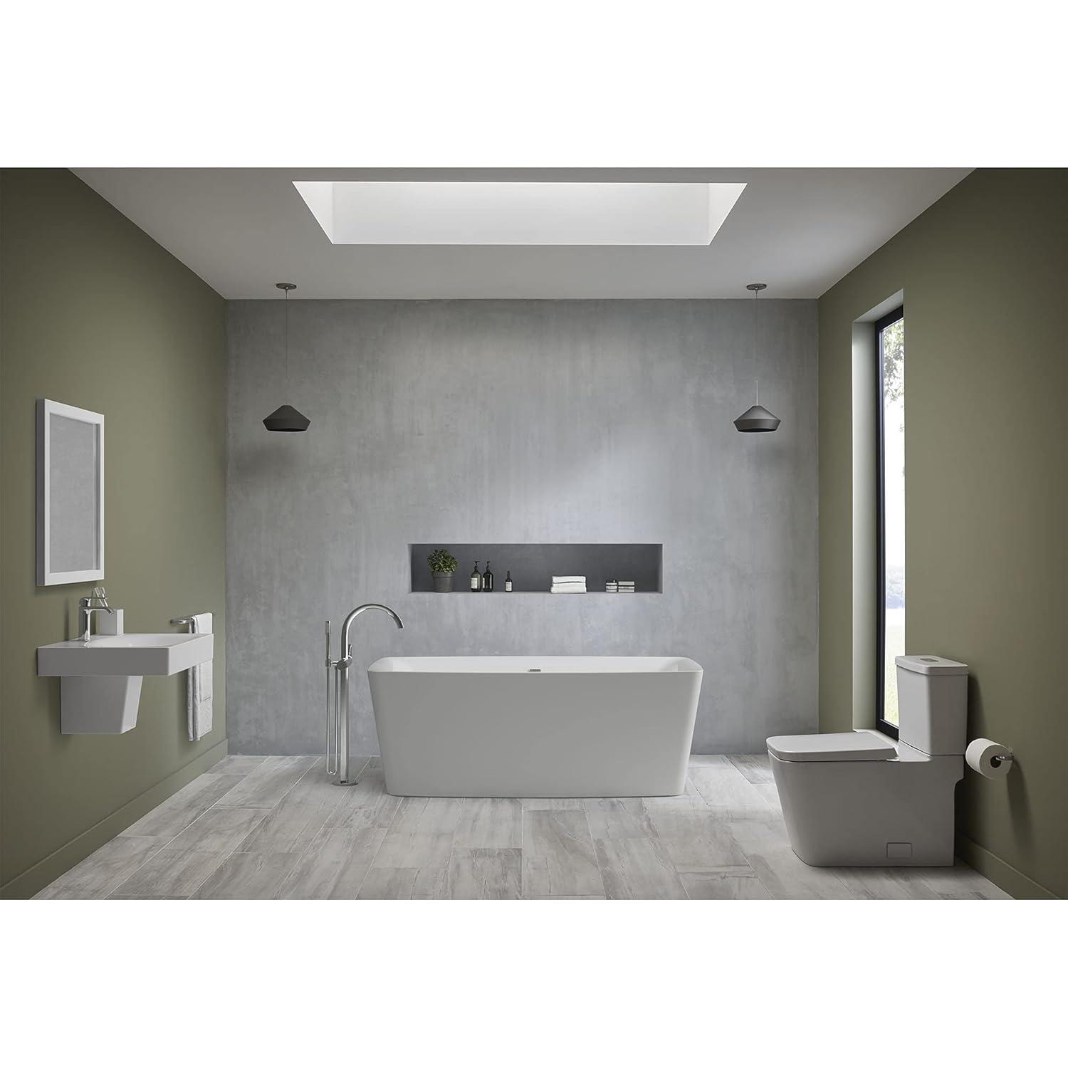 GROHE 39655000 Eurocube® Alpine White Rectangular Wall Mount Bathroom Sink with Overflow