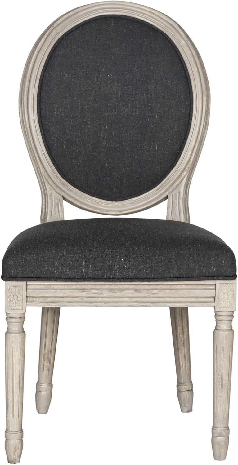 Holloway 19''H French Brasserie Oval Side Chair (Set of 2) - Navy/Cream - Safavieh