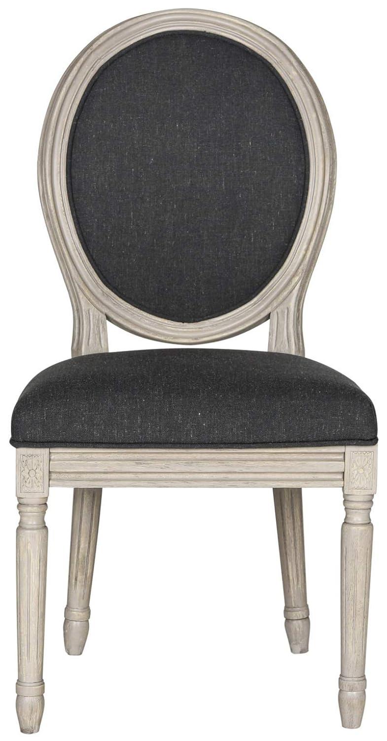 Holloway 19''H French Brasserie Oval Side Chair (Set of 2) - Navy/Cream - Safavieh