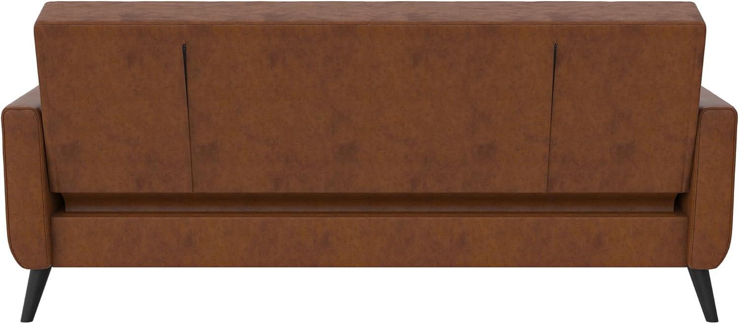 Dorel Home Products Parker Faux Leather Futon with Storage Camel