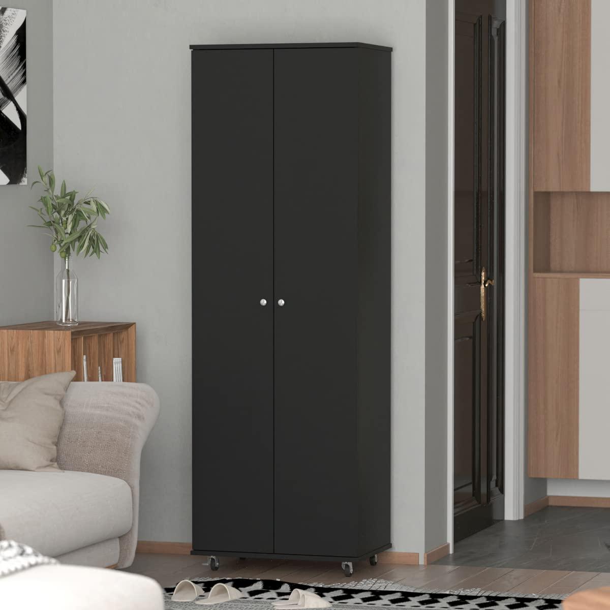 71" Closet Storage Cabinet 8-Tier Shoe Rack with Wheel Entryway Shelf - 23.6"L x 15.7"W x 70.9"H