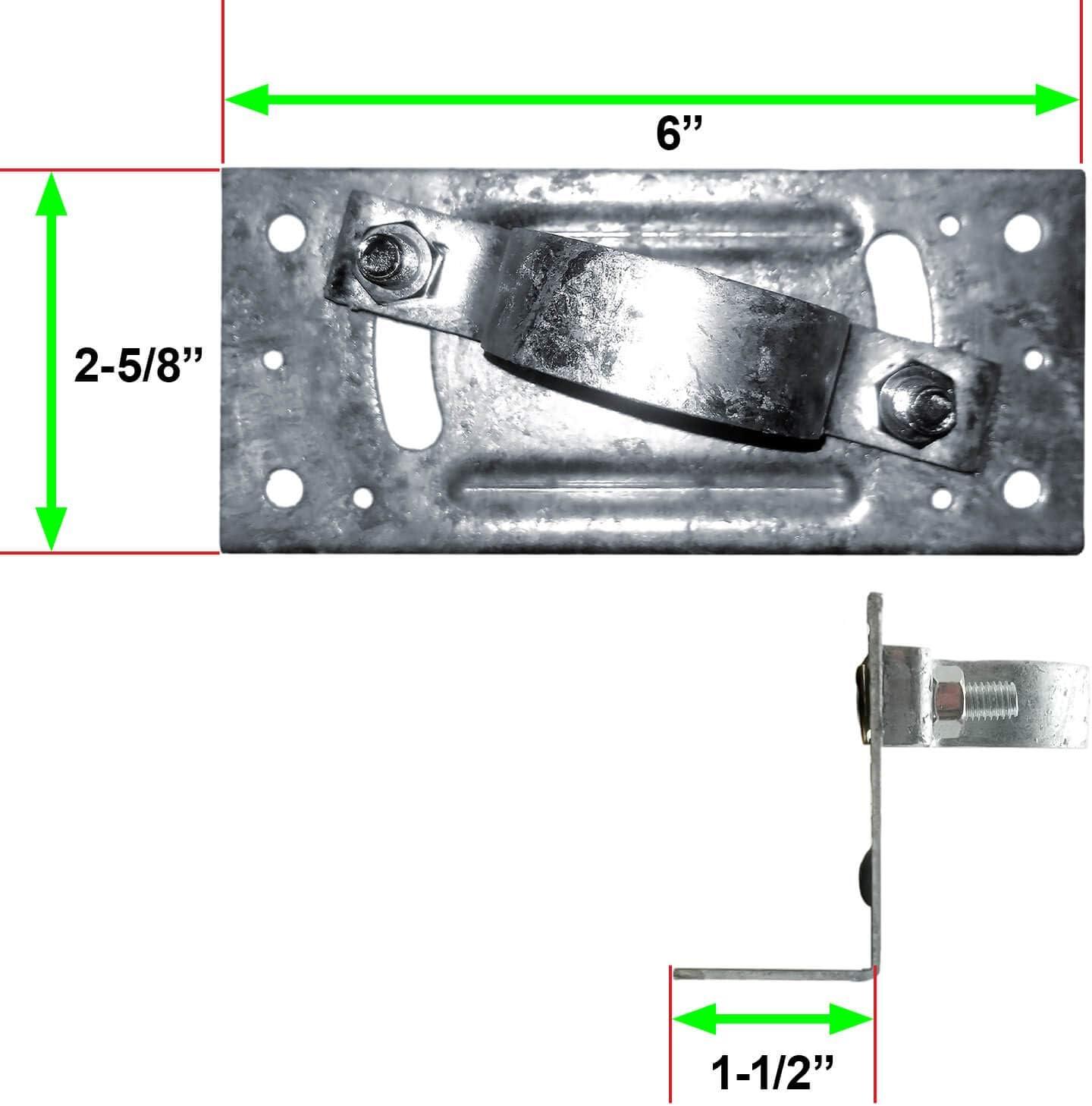 Jake Sales 2-3/8" Wood Fence to Round Steel Post Panel Attachment Adapter Bracket: Galvanized Steel, Adjustable Clamp, Resists Rusting