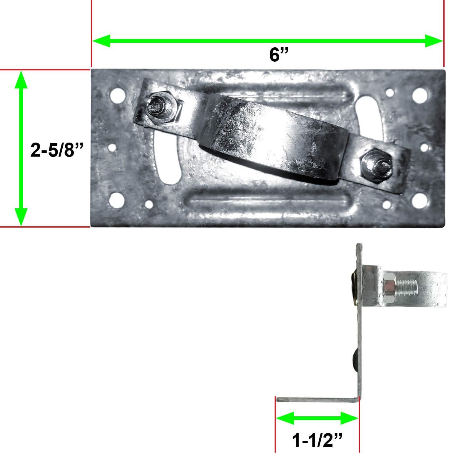 Jake Sales 2-3/8" Wood Fence to Round Steel Post Panel Attachment Adapter Bracket: Galvanized Steel, Adjustable Clamp, Resists Rusting