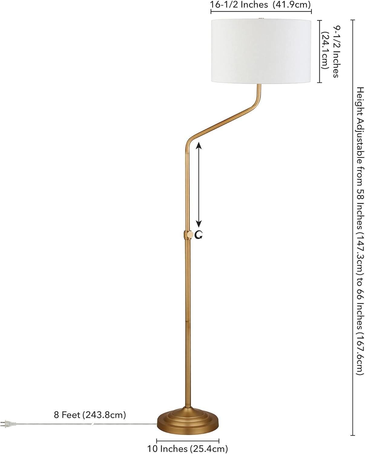 Callum Adjustable Height 66" Smart Floor Lamp in Brushed Brass