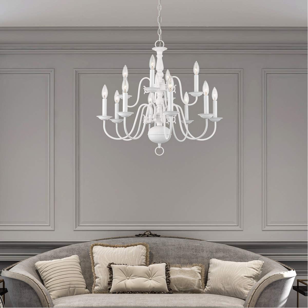 Livex Lighting Williamsburgh 12 - Light Chandelier in  White