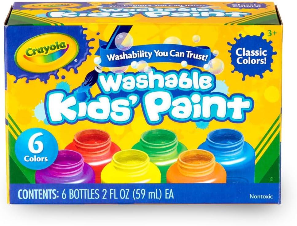 Vibrant Washable Kids Paint Set with Glitter, 12 Colors