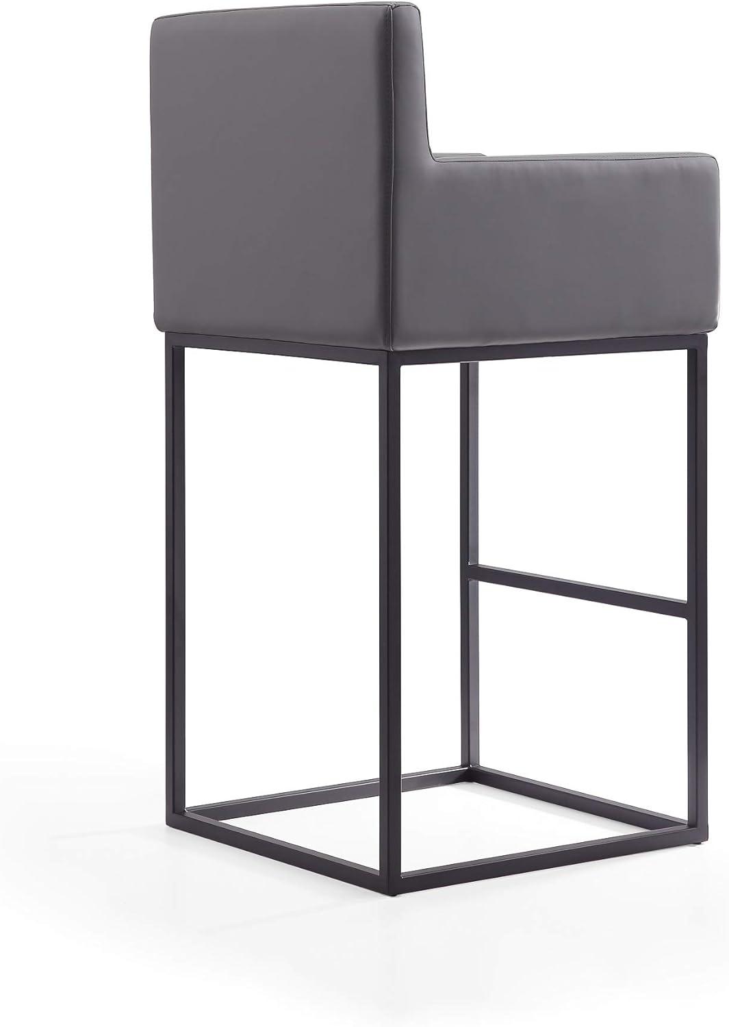 Ambassador Upholstered Metal Barstool - Manhattan Comfort