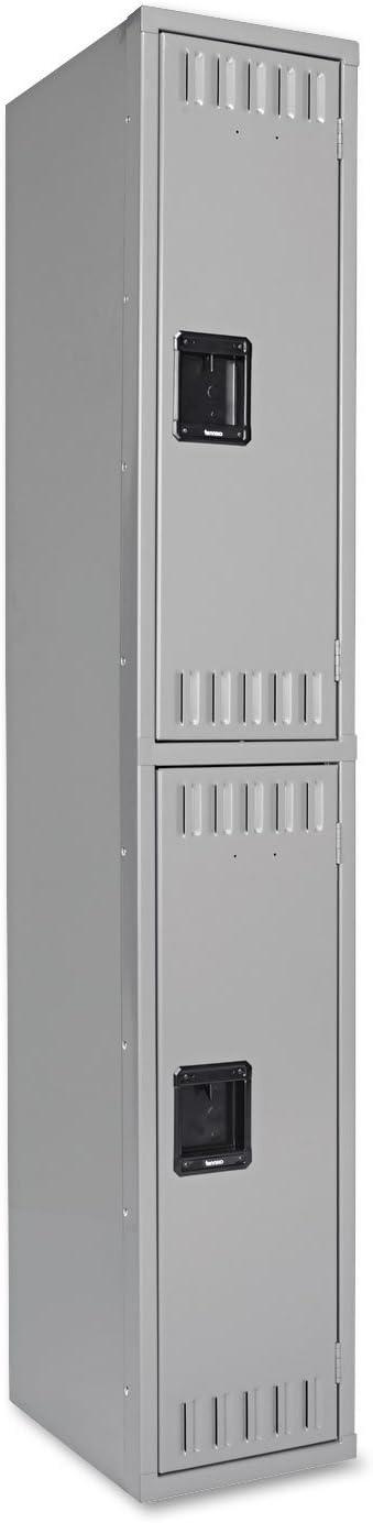 Medium Gray Heavy-Gauge Steel Double Tier Office Locker