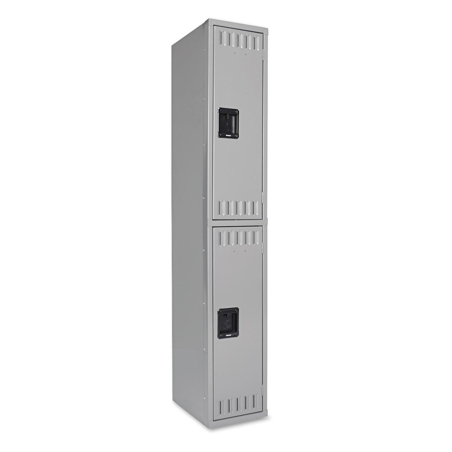 Medium Gray Heavy-Gauge Steel Double Tier Office Locker