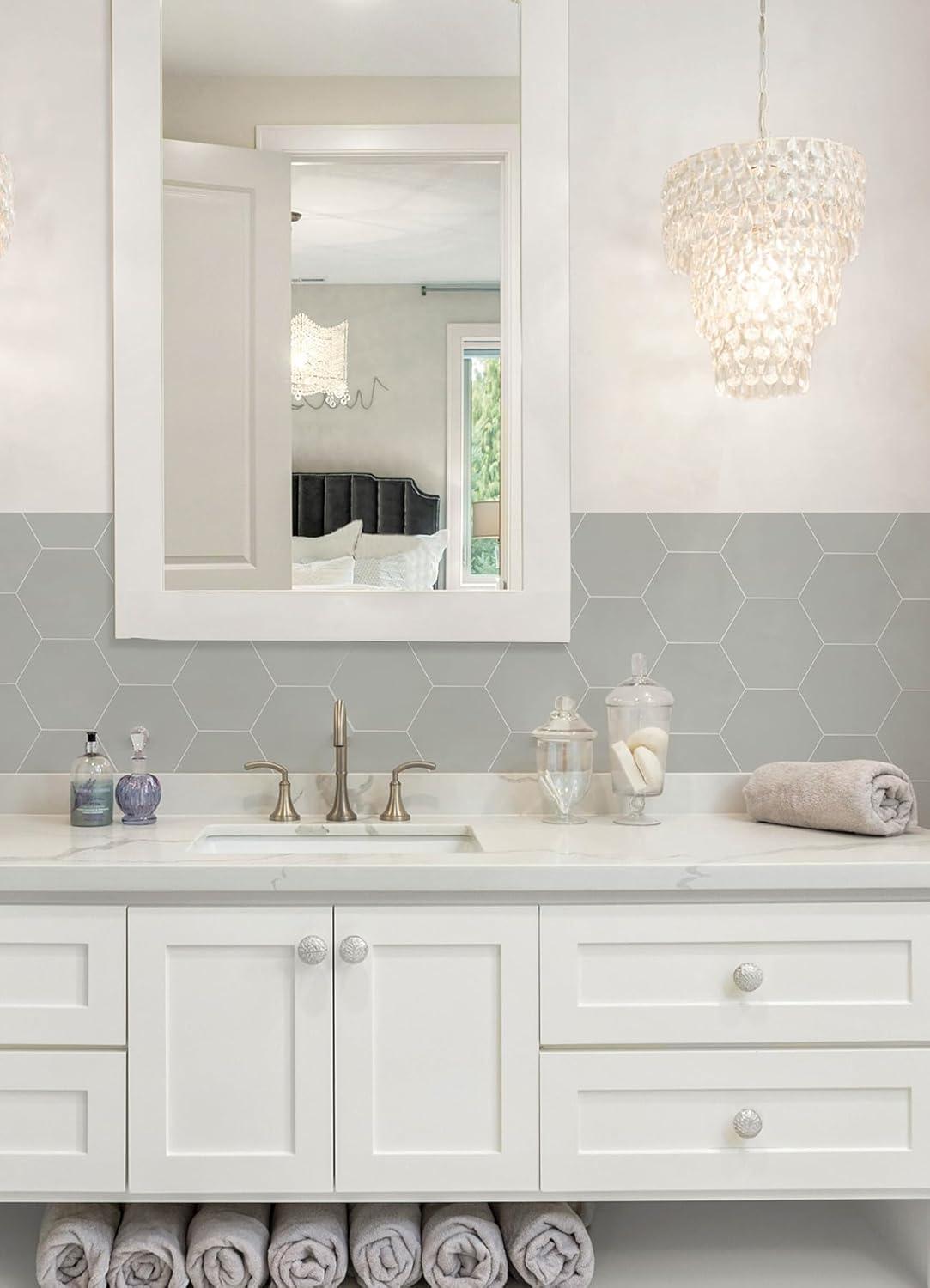 WallPops! Hexagon Peel and Stick Luxury Wall Tiles