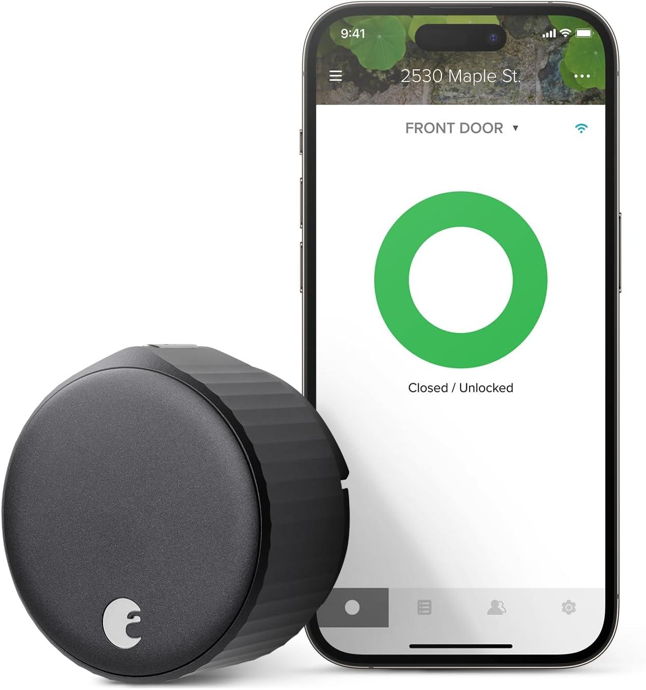 August Wi-Fi Smart Lock Matte Black