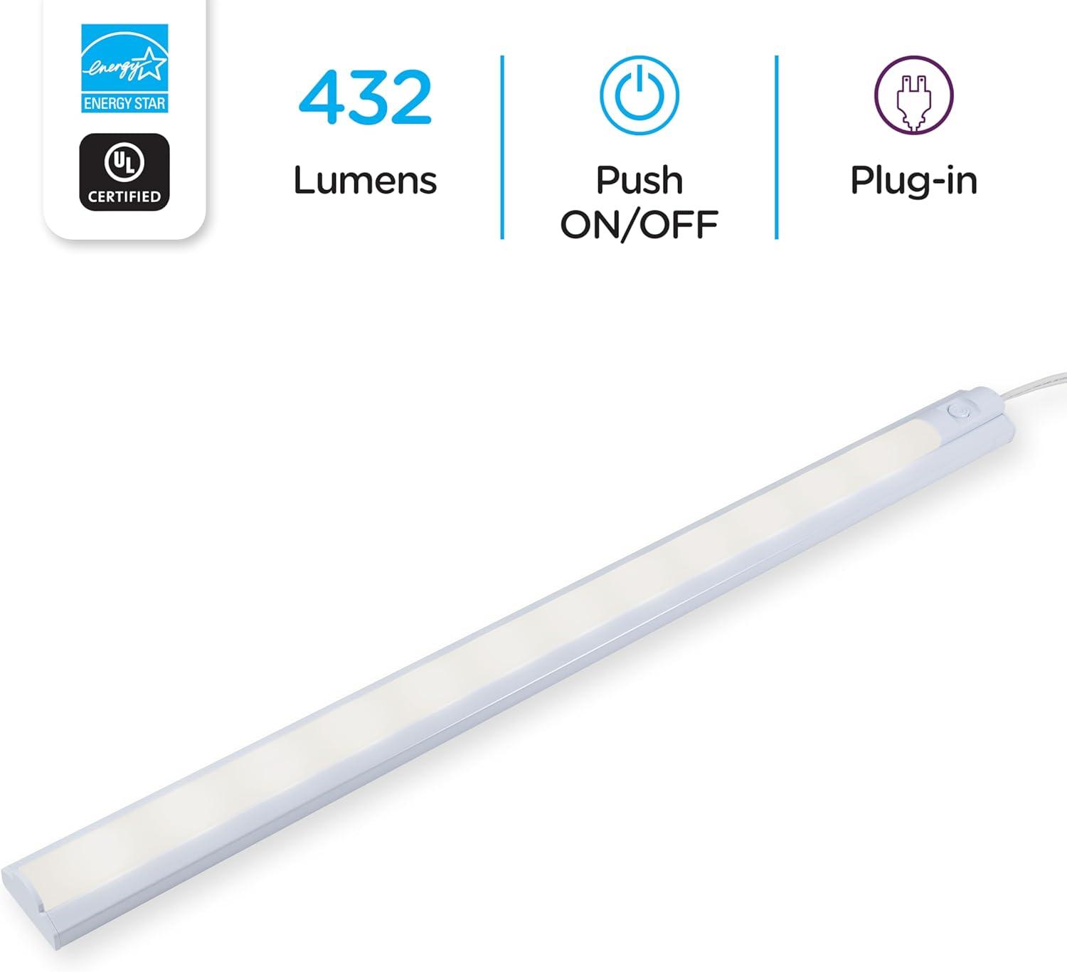 Enbrighten 22-inch On/Off Plug-In LED Under Cabinet Light Fixture