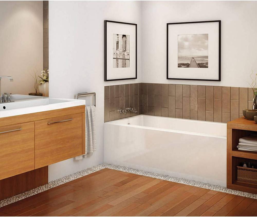 Rubix 60'' White Acrylic Alcove Soaking Bathtub