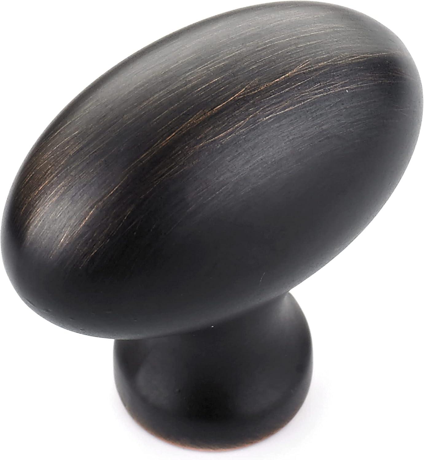 Richelieu Hardware BP444340BORB Olinville Collection 1 9/16-inch (40 mm) x 7/8-inch (22 mm) Brushed Oil-Rubbed Bronze Traditional Cabinet and Drawer Oval Knob for Kitchen, Bathroom, and Furniture