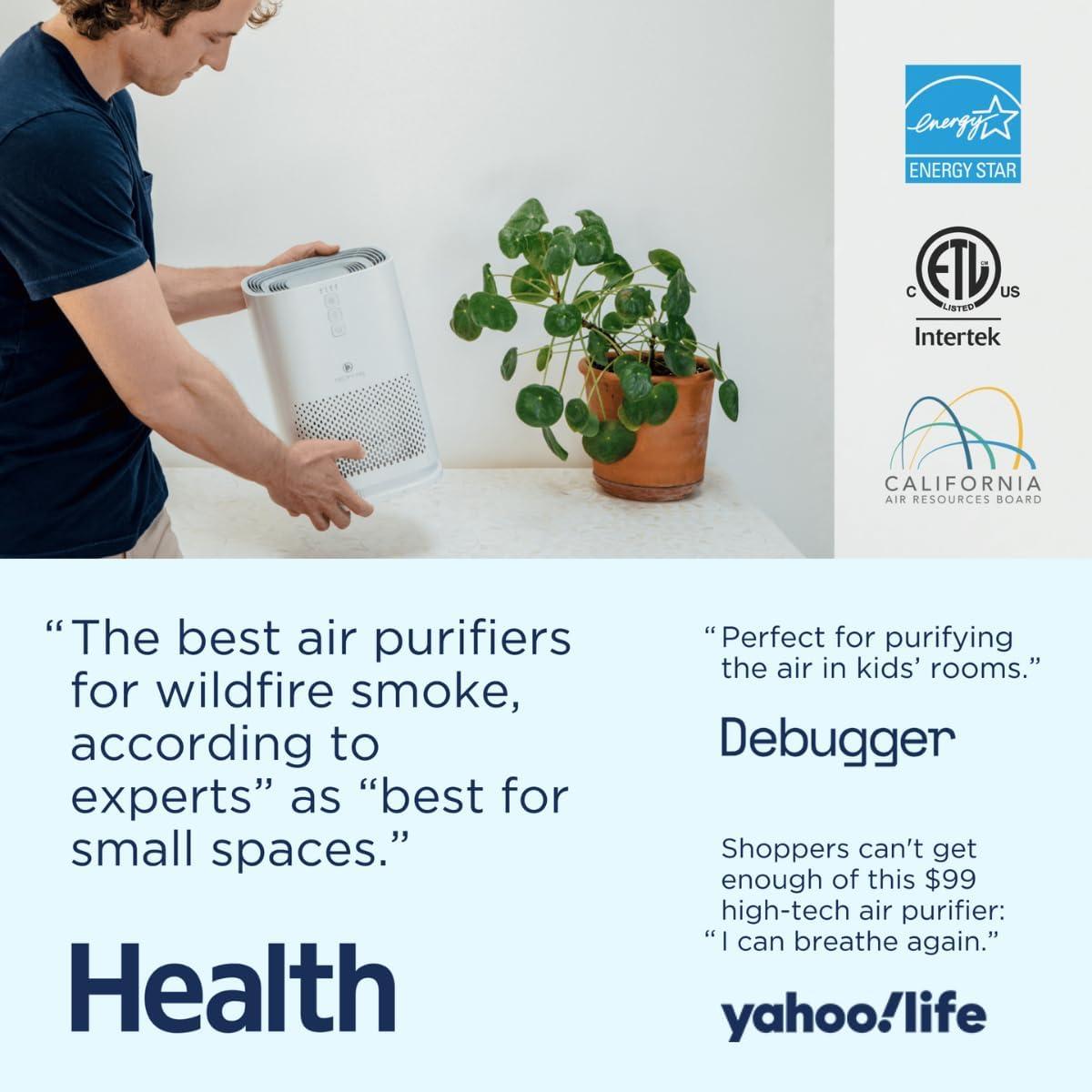 Medify Air MA-14 HEPA Air Purifier for Home Bedroom, H13 True HEPA Air Cleaner Filter - 428 Sq ft Coverage for Pets, Allergies, Pollen, Smoke, Odors