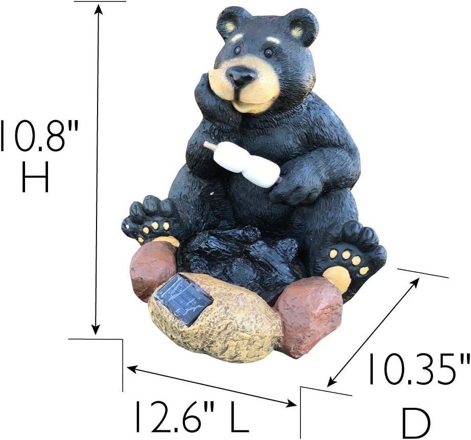 Design House Solar-Powered LED Resin Bear Outdoor Lawn Ornament, 10.8-inch