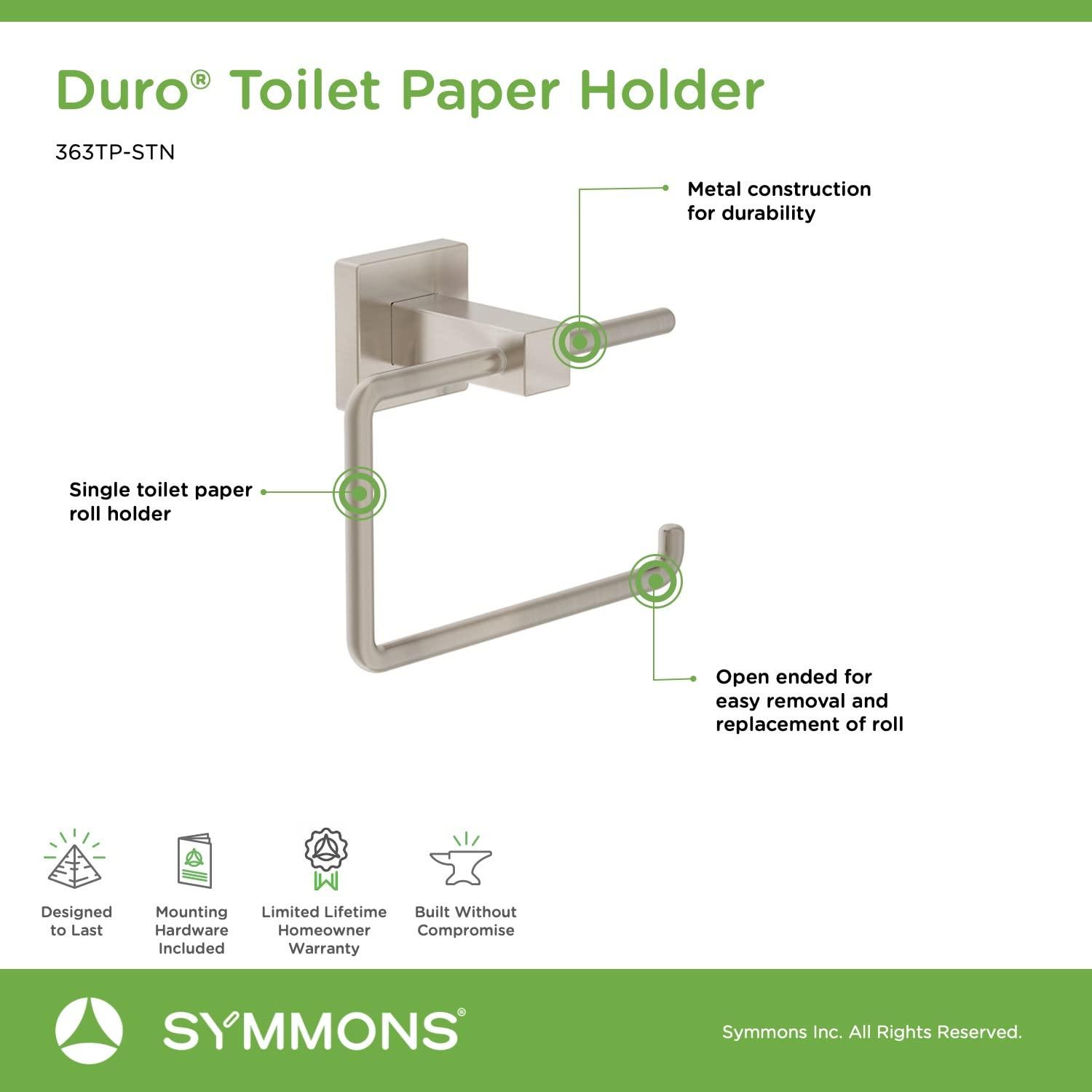Duro Single Roll Toilet Paper Holder with Wall Mounting Hardware