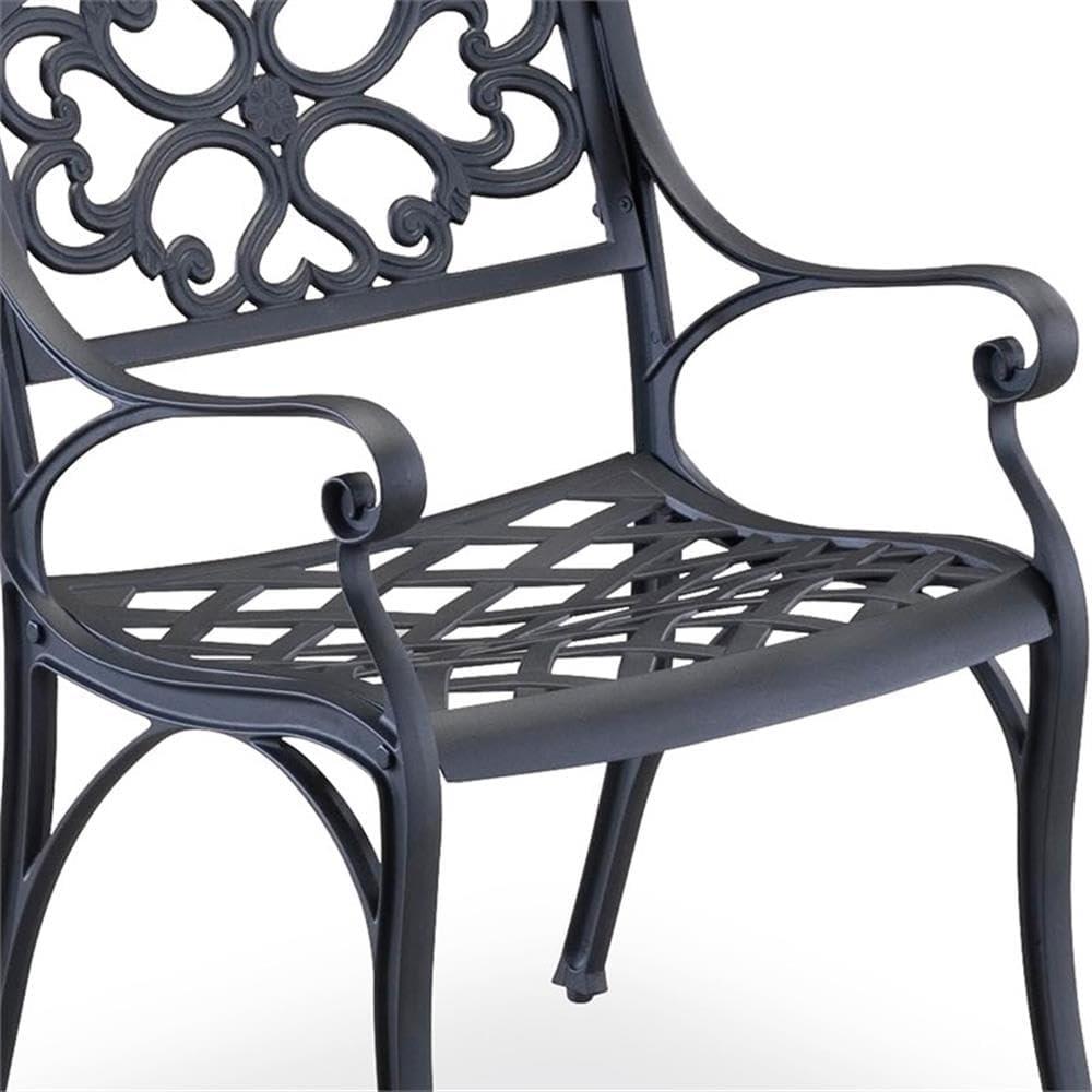 Homestyles Sanibel Aluminum Outdoor Chair Pair in Black