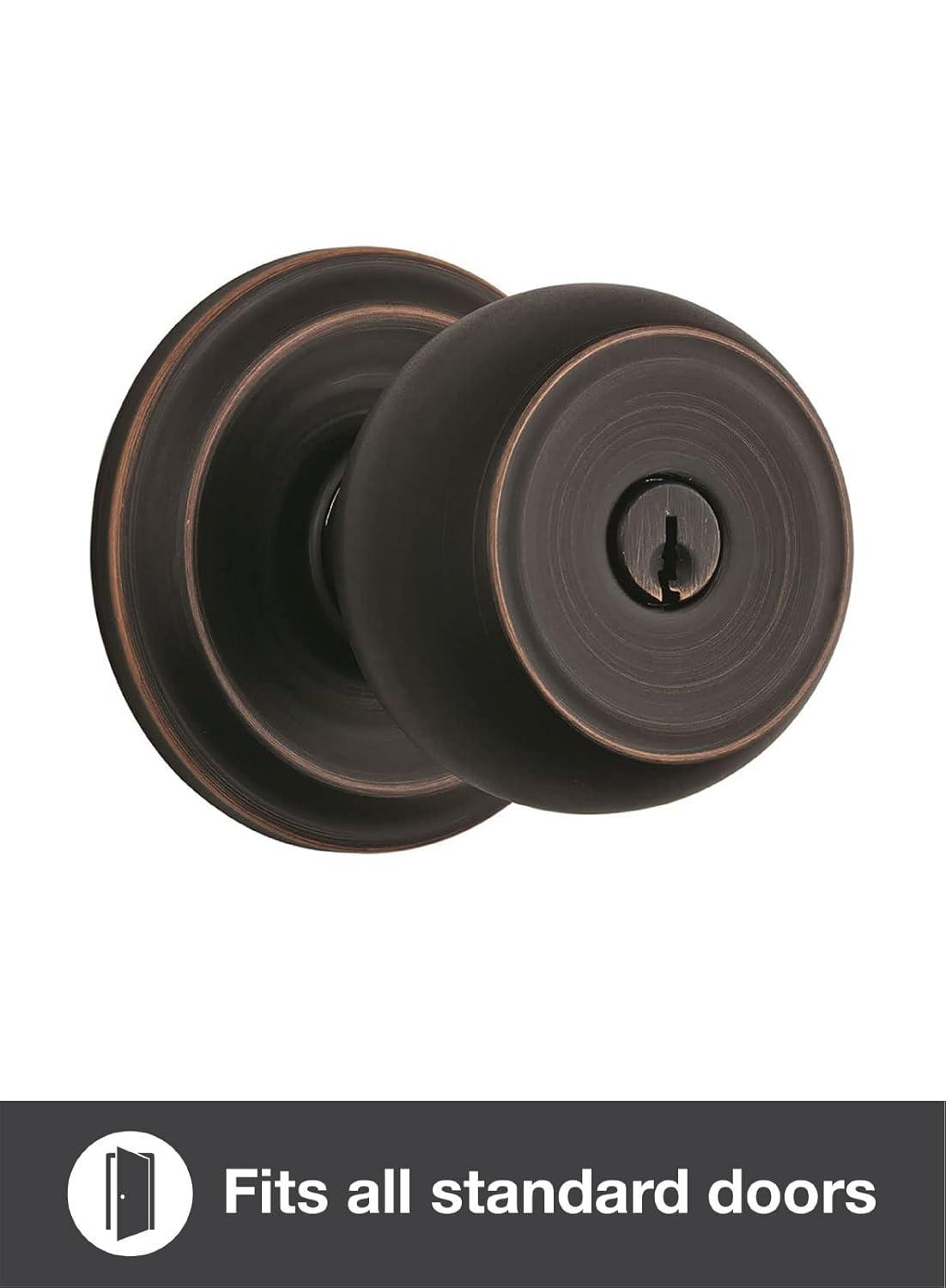 Brinks Push Pull Rotate Stafford Keyed Entry Doorknob in Tuscan Bronze