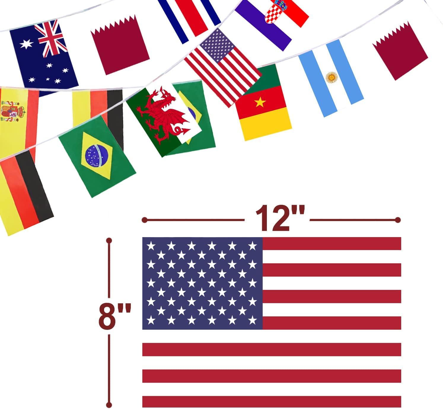 Anley 32 Countries String Flag, International Bunting Pennant Banner, Decoration for Grand Opening, Sports Bar, Party Events