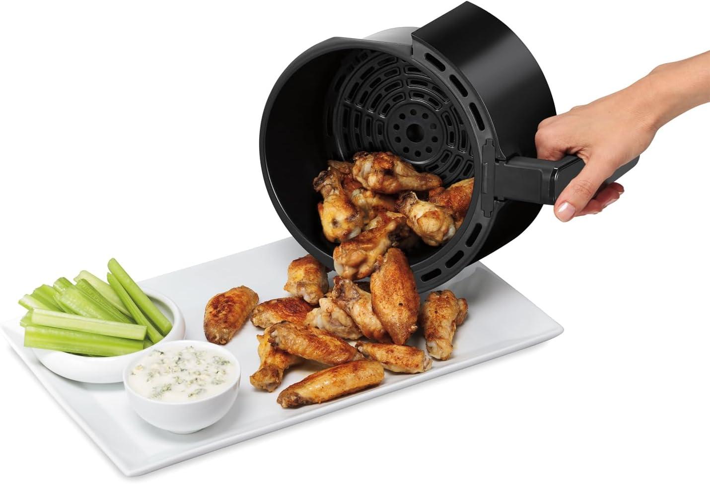 Hamilton Beach Air Fryer Oven 3.7 Quarts, Digital with 6 Presets, Easy to Clean Nonstick Basket, Black 35050