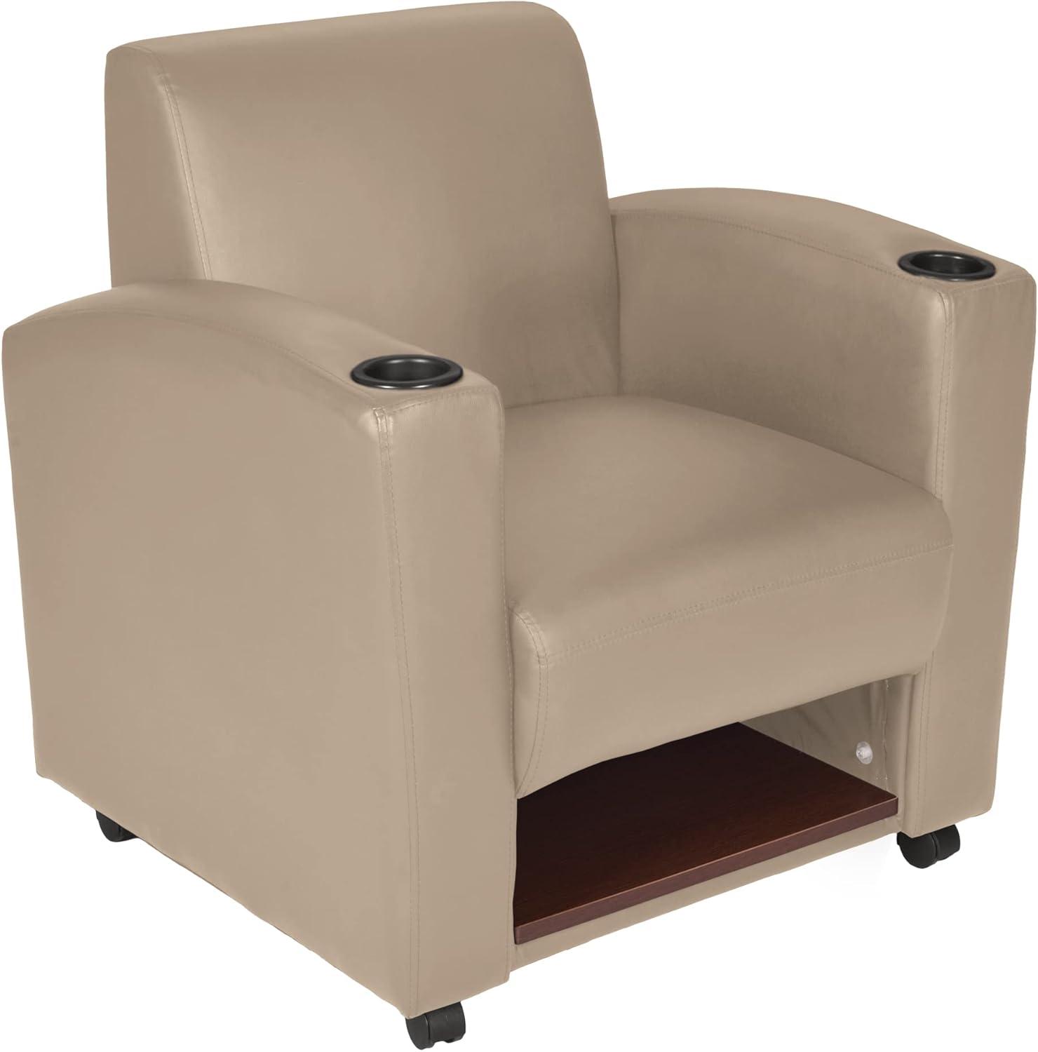 Nova Swivel Tablet Arm Chair with Storage in Black and Java