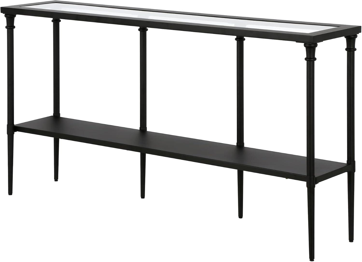 Evelyn&Zoe Modern 55" Console Table with Solid Metal Shelf