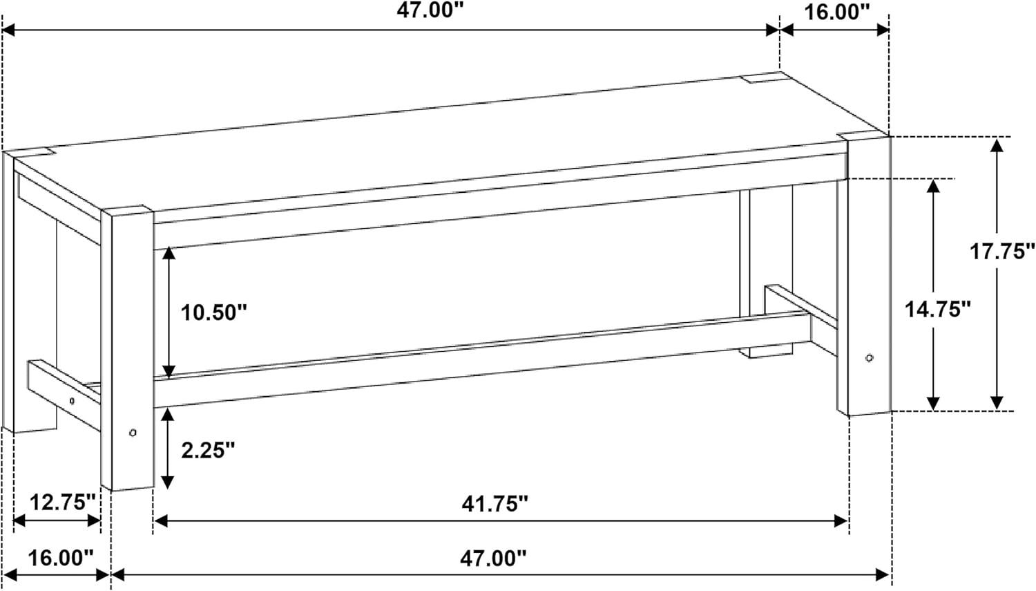 Scottsdale Wood Trestle Base Dining Bench Washed Brown