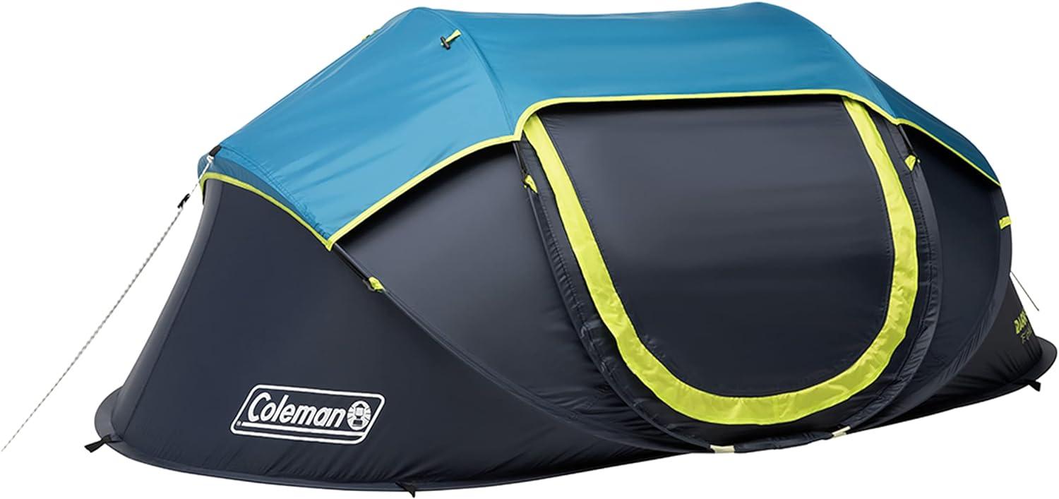 Blue 2-Person Pop-Up Camping Tent with Dark Room Technology