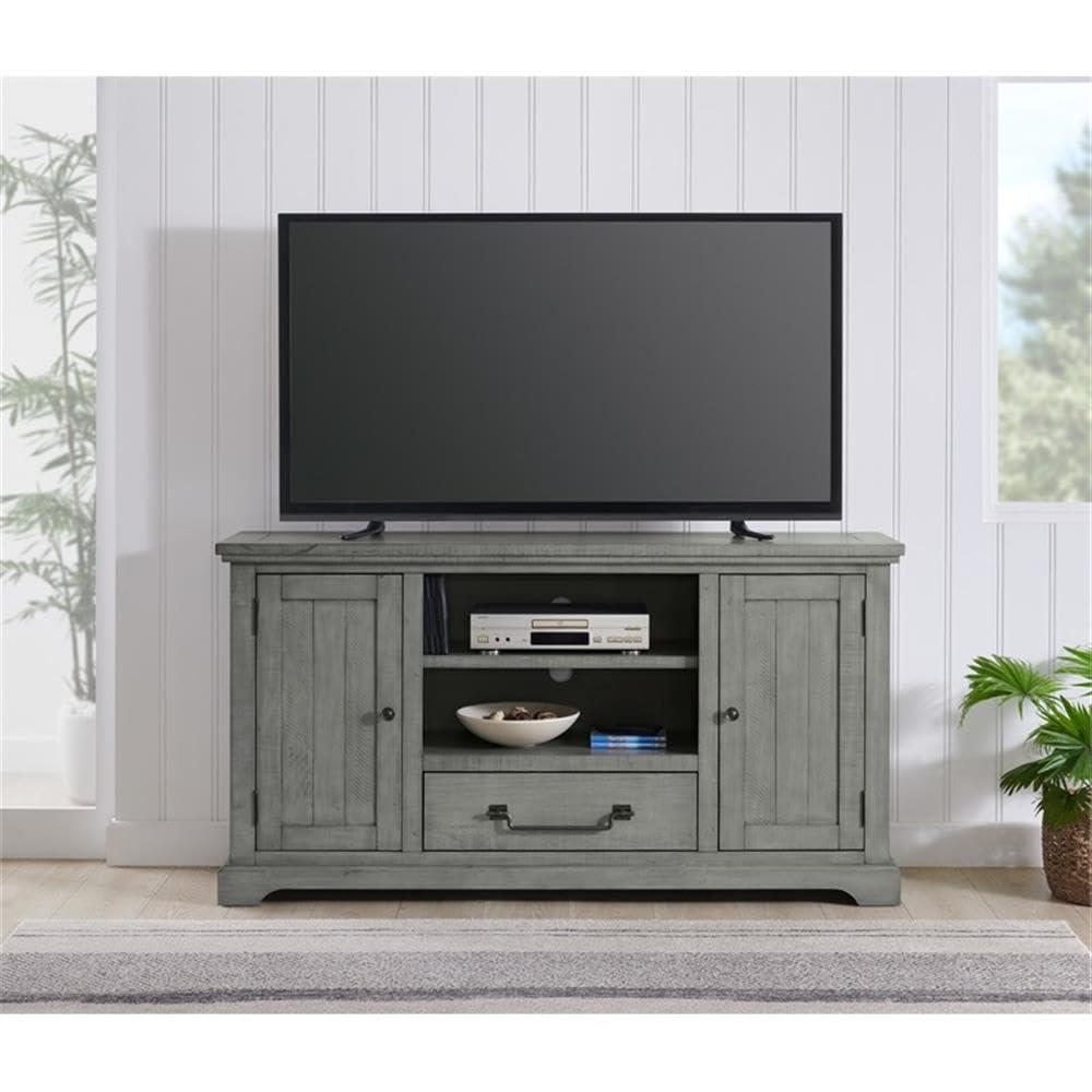 Martin Svensson Home Beach House Solid Wood TV Stand for TVs up to 70", Dove Grey