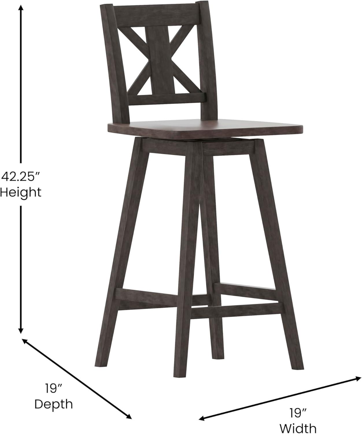 Taylor & Logan Bakersville Modern Farmhouse Wooden Swivel Bar and Counter Stool