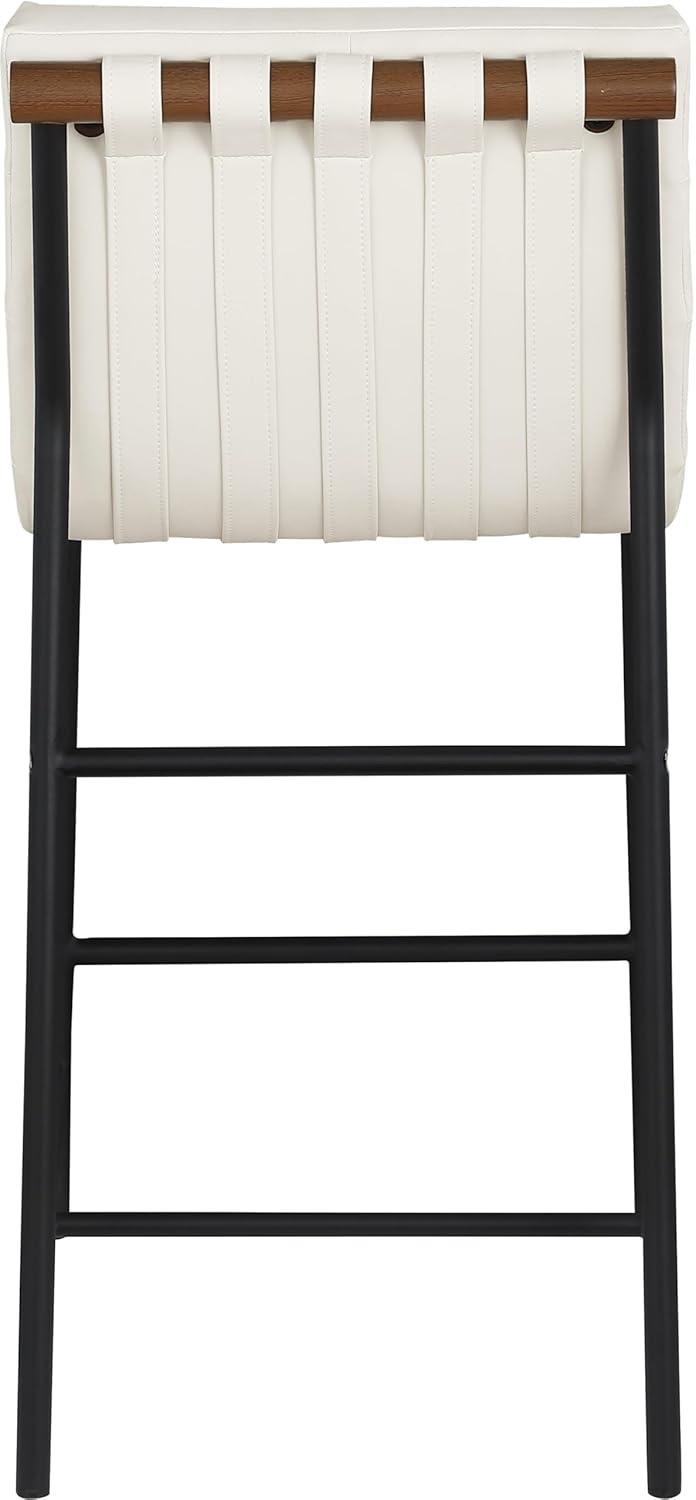 Meridian Furniture,Burke Cream Vegan Leather Counter Stool