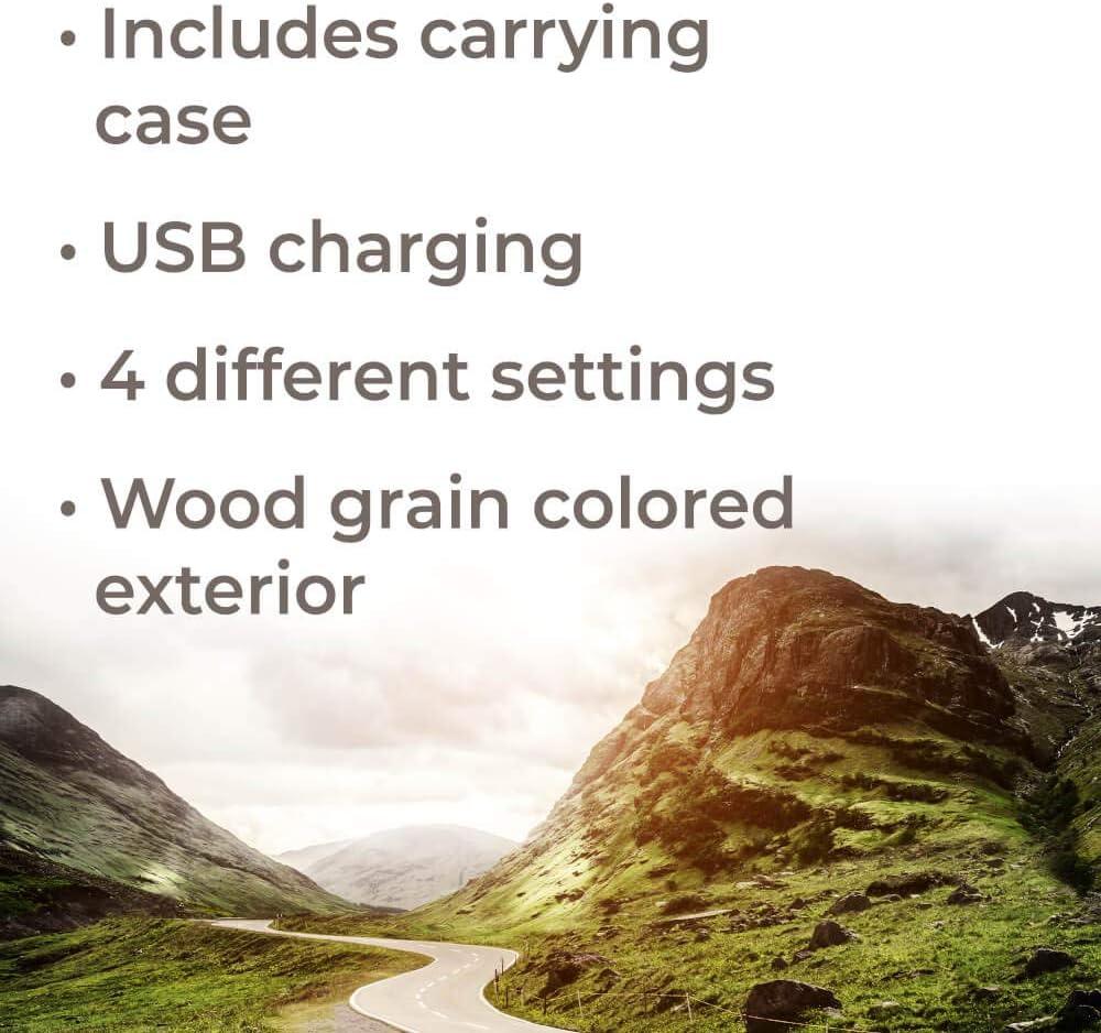 Plant Therapy Wood Grain Portable Diffuser Travel Pack, includes the Travel Essential Oil Blend 10 mL (1/3 oz) 100% Pure, Undiluted, Natural Aromatherapy, Therapeutic Grade