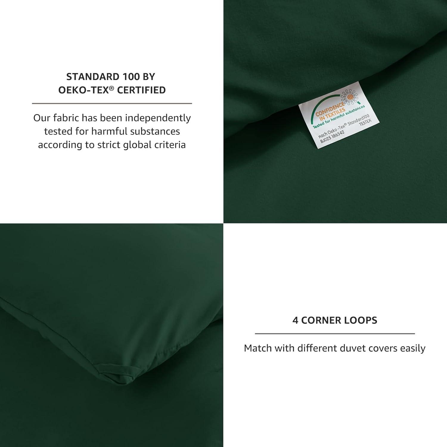 CozyLux Dark Emerald Green Queen Comforter Set, 3 Pieces Solid Breathable Quilted Bedding Sets, Luxury Fluffy Soft Bed Set with Down Alternative Comforter for All Season (1 Comforter & 2 Pillowcases)