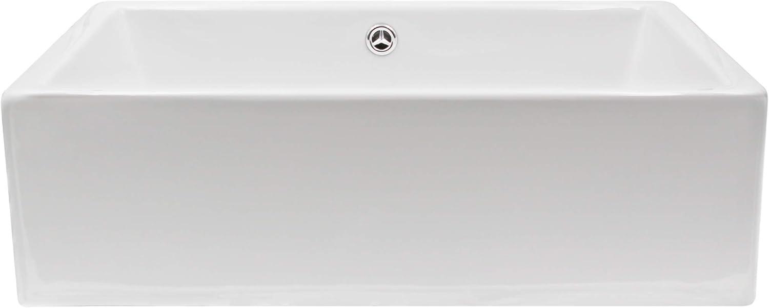 Novatto 20.5'' White Porcelain Rectangular Bathroom Sink with Overflow