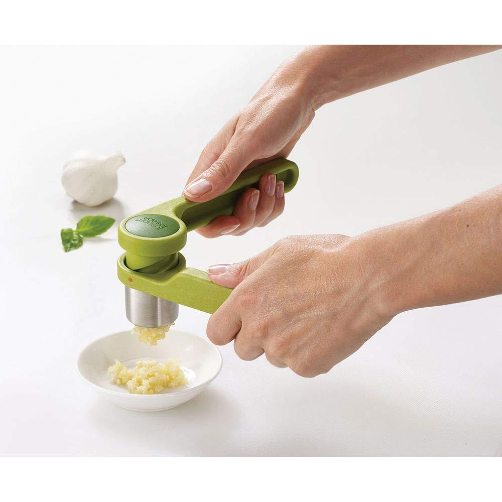 Green Ergonomic Twist-Action Stainless Steel Garlic Press