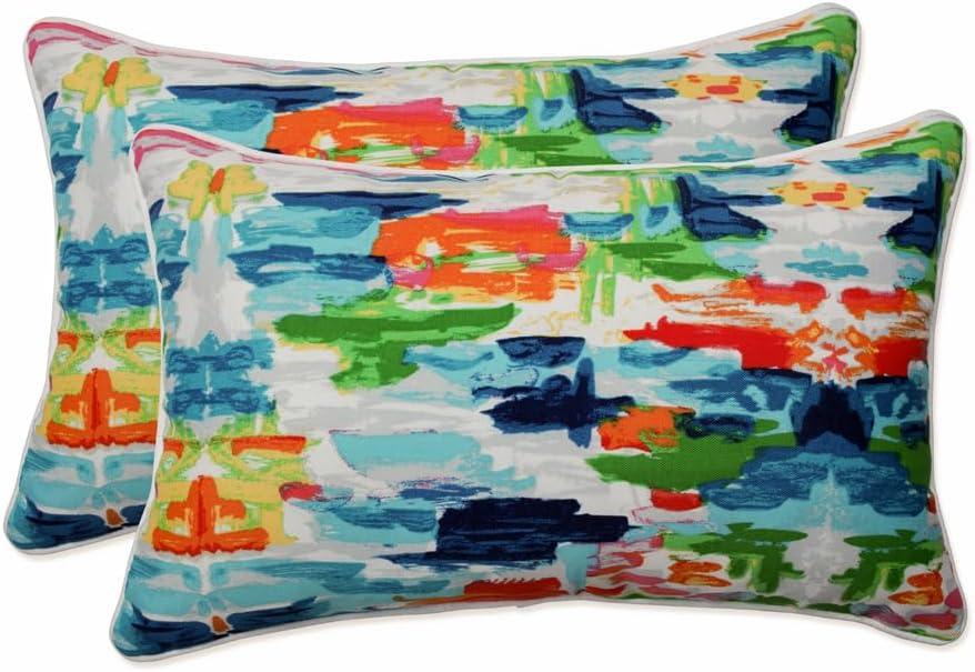 Abstract Multicolor Cotton Polyester Lumbar Pillow Set