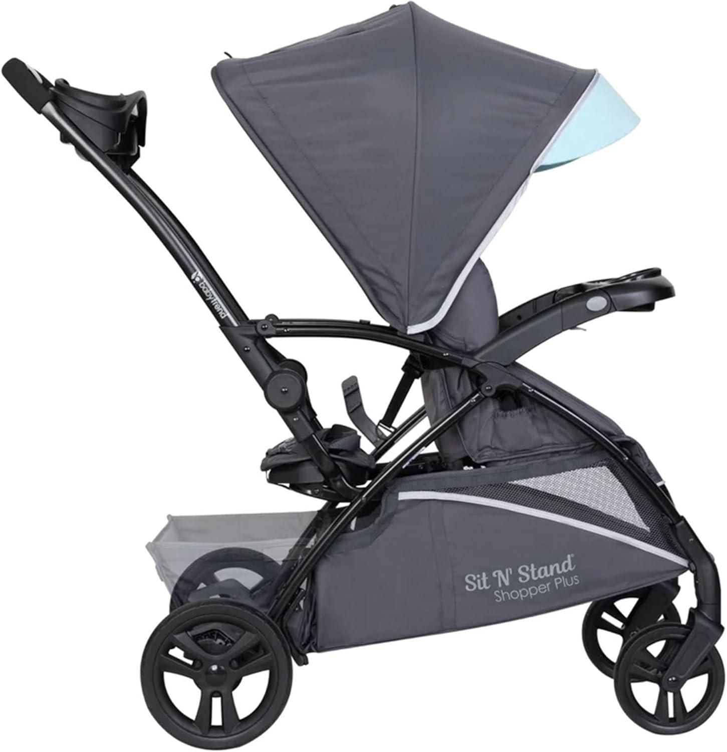 Baby Trend Sit N’ Stand Lightweight 5-in-1 Shopper Plus Stroller, Blue Mist