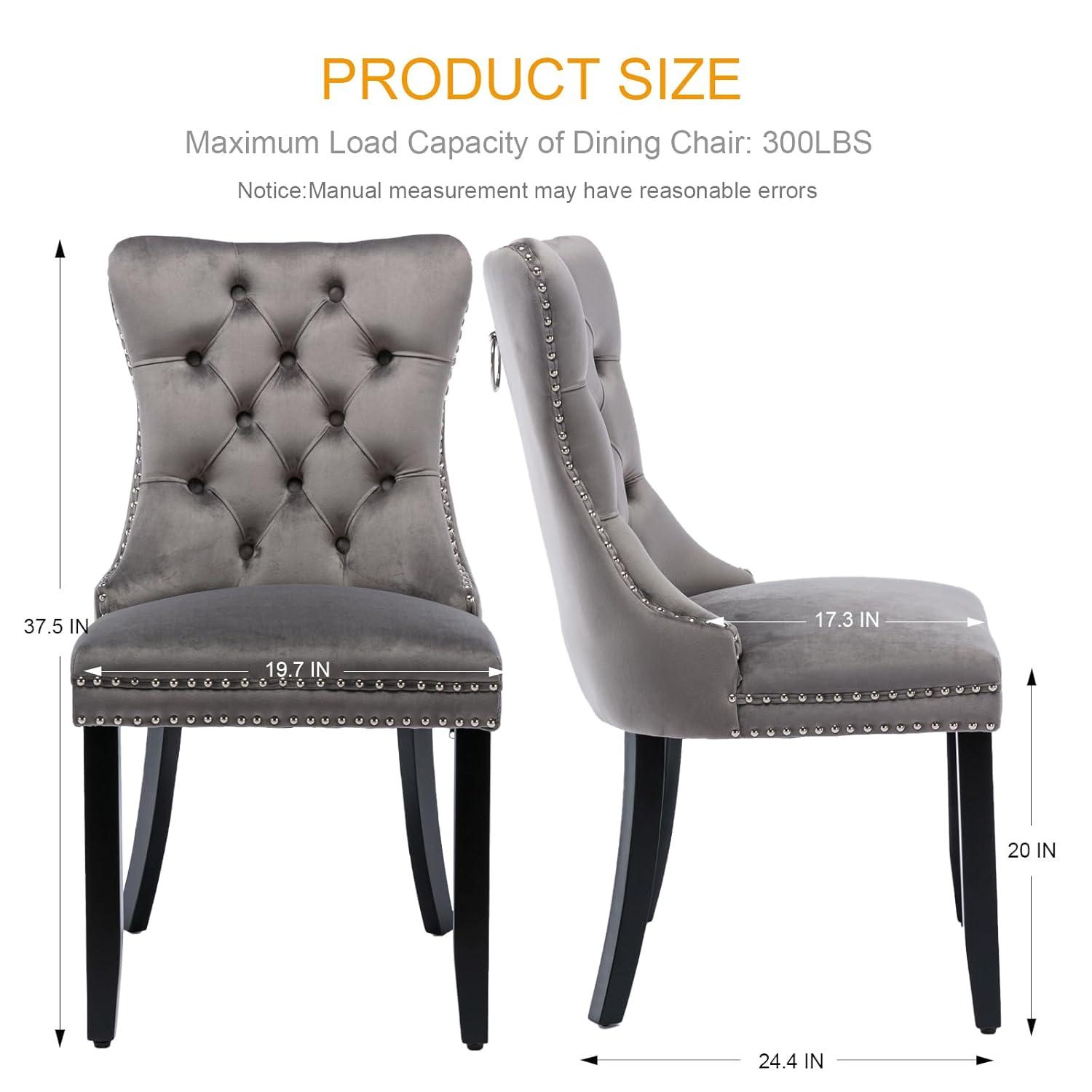 Rosdorf Park High-end Tufted Velvet Upholstered Nailhead Dining Chair
