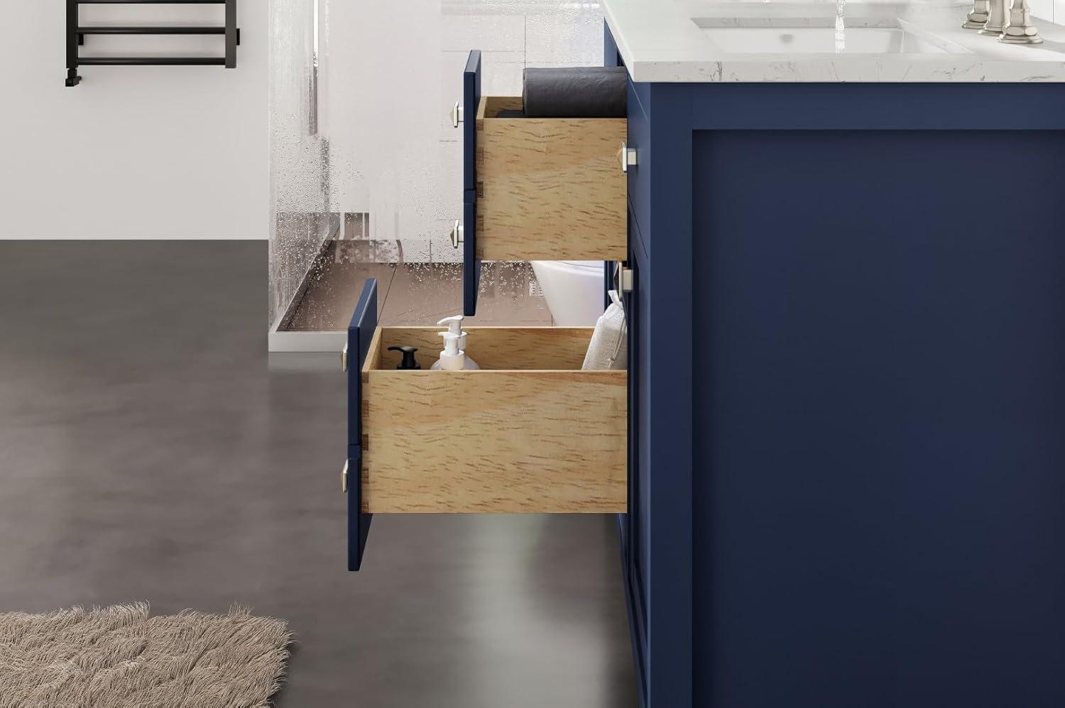 Lark Manor™ Odilion 60'' Double Bathroom Vanity with Engineered Top