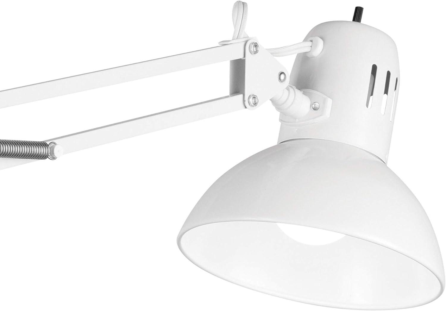 Globe Electric Architect 31.5" Glossy White Swing Arm Clamp-On Desk Lamp, 52847